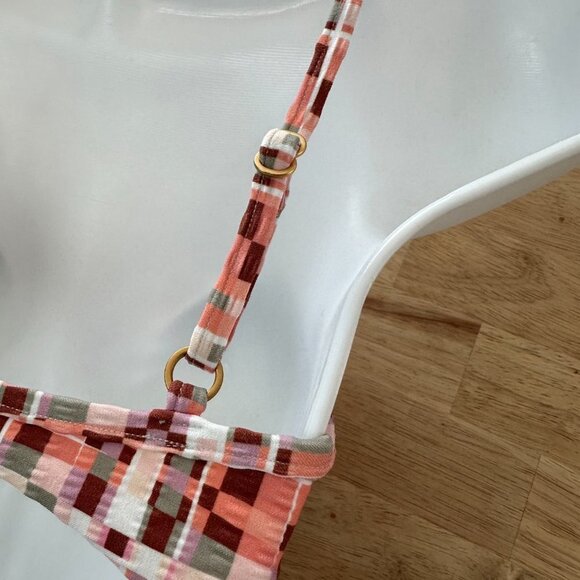 NWT L*Space Helena Top Pink Orange Graphic M Swim Bikini Swimsuit - Picture 4 of 8